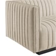 Modway Conjure 6-Piece Channel Tufted Fabric Sectional Sofa in Black/Beige