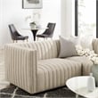 Modway Conjure 4Pcs L-Shaped Channel Tufted Fabric Sectional in Black/Beige