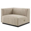 Modway Conjure 4Pcs L-Shaped Channel Tufted Fabric Sectional in Black/Beige