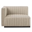 Modway Conjure 4Pcs L-Shaped Channel Tufted Fabric Sectional in Black/Beige