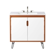 Modway Energize Bathroom Vanity in Cherry-White-White