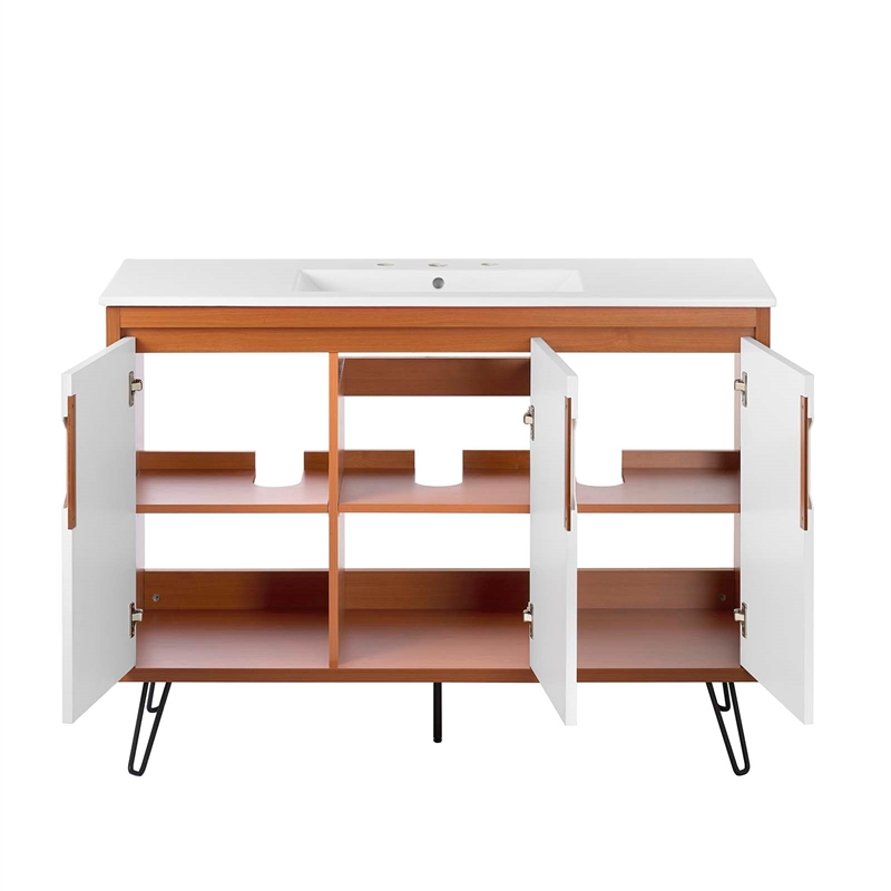 Modway Energize Bathroom Vanity in Cherry White White