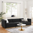 Modway Conjure Channel Tufted Performance Velvet Sofa in Gold/Black