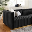 Modway Conjure Channel Tufted Performance Velvet Sofa in Gold/Black