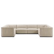 Modway Conjure 6Pcs U-Shaped Channel Tufted Fabric Sectional in Black/Beige