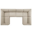 Modway Conjure 6Pcs U-Shaped Channel Tufted Fabric Sectional in Black/Beige
