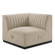 Modway Conjure 6Pcs U-Shaped Channel Tufted Fabric Sectional in Black/Beige