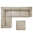 Modway Conjure 5-Piece Channel Tufted Fabric Sectional in Black/Beige