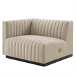 Modway Conjure 5-Piece Channel Tufted Fabric Sectional in Black/Beige