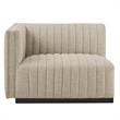 Modway Conjure 5-Piece Channel Tufted Fabric Sectional in Black/Beige