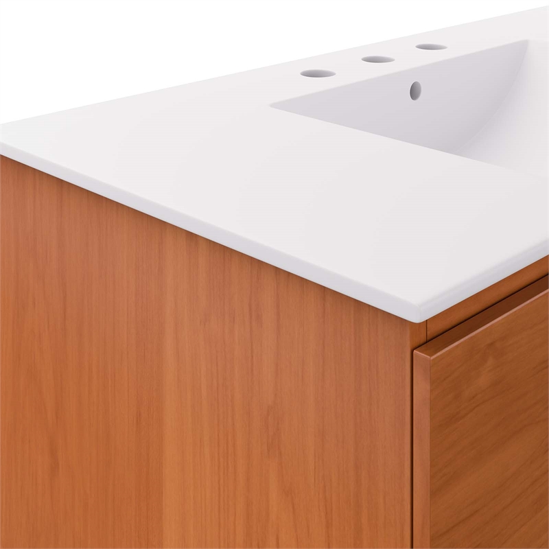 Modway Scenic Bathroom Vanity in Cherry White