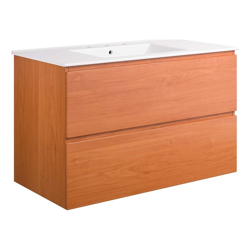 Modway Scenic Bathroom Vanity in Cherry White