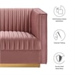 Modway Sanguine Velvet Modular Sectional Sofa Loveseat in Dusty Rose Pink