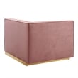 Modway Sanguine Velvet Modular Sectional Sofa Loveseat in Dusty Rose Pink