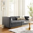 Modway Sanguine Velvet Modular Sectional Sofa Loveseat in Gray