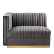 Modway Sanguine Velvet Modular Sectional Sofa Loveseat in Gray