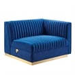 Modway Sanguine Velvet Modular Sectional Sofa Loveseat in Navy