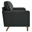 Modway Valour Modern Style Leather and Dense Foam Loveseat in Black Finish