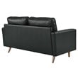 Modway Valour Modern Style Leather and Dense Foam Loveseat in Black Finish