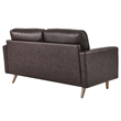 Modway Valour Modern Style Leather and Dense Foam Loveseat in Brown Finish