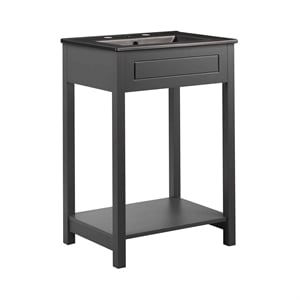 Modway Altura 24&quot MDF Ceramic and Particleboard Bathroom Vanity in Gray/Black