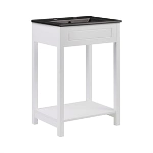 Modway Altura 24&quot MDF Ceramic and Particleboard Bathroom Vanity in White/Black