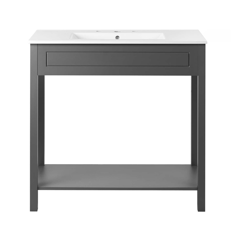 Modway Altura Bathroom Vanity in Gray White