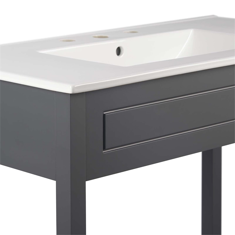 Modway Altura Bathroom Vanity in Gray White