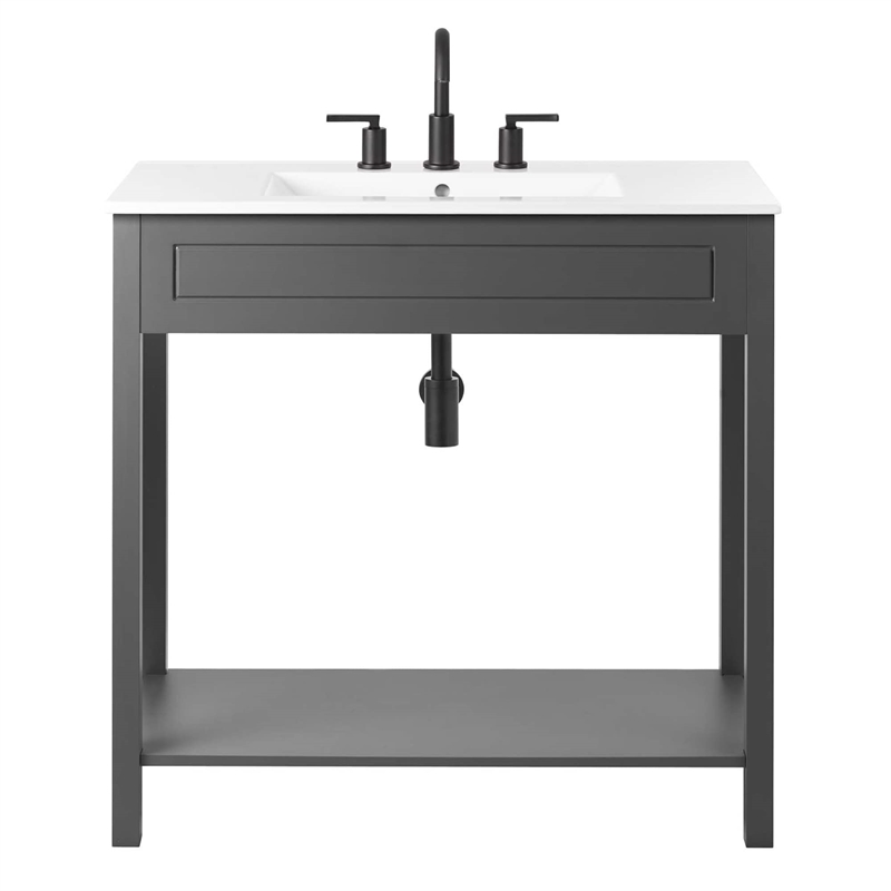 Modway Altura Bathroom Vanity in Gray White