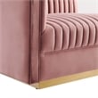 Modway Sanguine 3-Seat Velvet Modular Sectional Sofa in Dusty Rose Pink