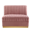 Modway Sanguine 4-Seat Velvet Modular Sectional Sofa in Dusty Rose Pink