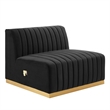 Modway Conjure 4-Piece Velvet and Stainless Steel Sectional in Gold/Black