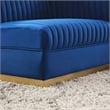 Modway Sanguine Velvet and Stainless Steel Right-Arm Chair in Navy Blue
