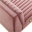 Modway Sanguine Velvet and Stainless Steel Armless Chair in Dusty Rose