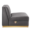 Modway Sanguine Velvet and Stainless Steel Armless Chair in Gray