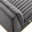 Modway Sanguine Velvet and Stainless Steel Armless Chair in Gray