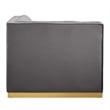 Modway Sanguine Velvet and Stainless Steel Left Corner Chair in Gray