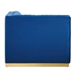 Modway Sanguine Velvet and Stainless Steel Left Corner Chair in Navy Blue
