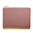 Modway Sanguine Velvet and Stainless Steel Right Corner Chair in Dusty Rose