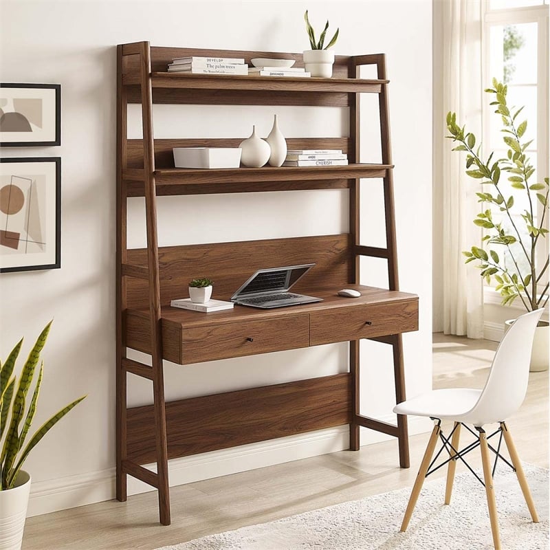 Modway Bixby Modern Style Particleboard and MDF Office Desk in Walnut