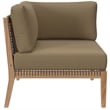 Modway Clearwater 6-Piece Wood Fabric Outdoor Sectional Sofa - Gray/Light Brown