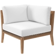 Modway Clearwater 6-Piece Wood Fabric Outdoor Sectional Sofa - Gray/White