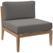 Modway Clearwater 5-Piece Wood Fabric Outdoor Sectional Sofa in Gray/Graphite