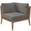 Modway Clearwater 5-Piece Wood Fabric Outdoor Sectional Sofa in Gray/Graphite