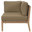 Modway Clearwater 5-Piece Wood Fabric Outdoor Sectional Sofa in Gray/Light Brown