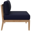 Modway Clearwater 5-Piece Wood Fabric Outdoor Sectional Sofa in Gray/Navy