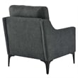 Modway Corland Upholstered Fabric and Metal Armchair in Charcoal