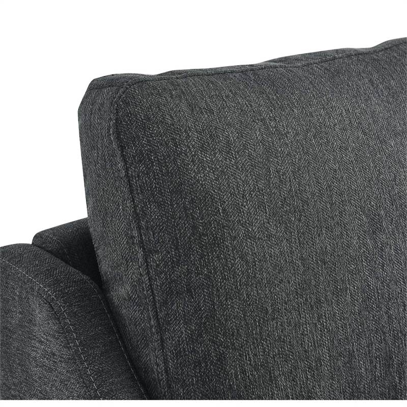 Modway Corland Upholstered Fabric and Metal Armchair in Charcoal