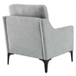 Modway Corland Upholstered Fabric and Metal Armchair in Light Gray
