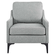 Modway Corland Upholstered Fabric and Metal Armchair in Light Gray